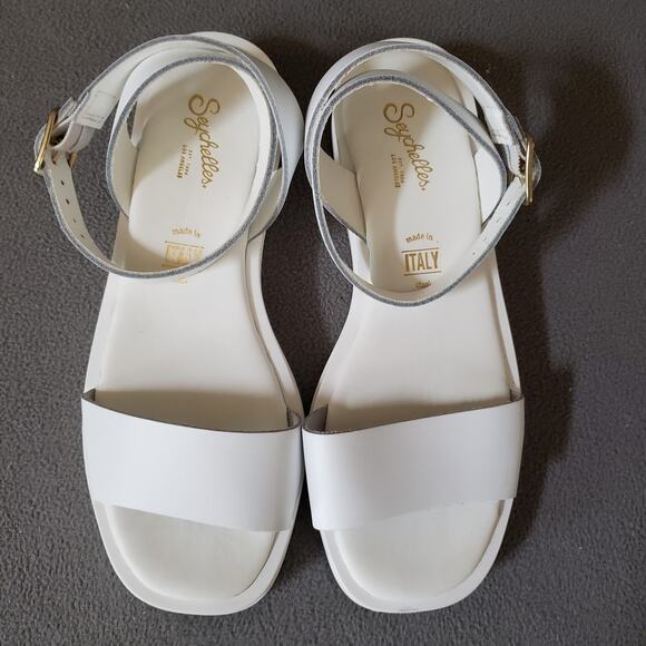 Seychelles Note To Self Sandals in White Leather Size 6 SEYC-WZ572 Ankle Strap - Picture 2 of 15
